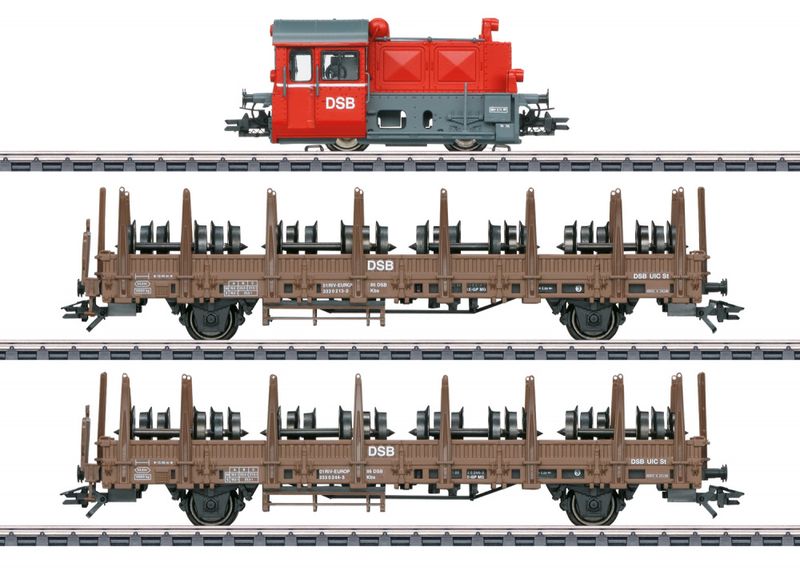 DSB Köf II togsett m/2 stakevogner
