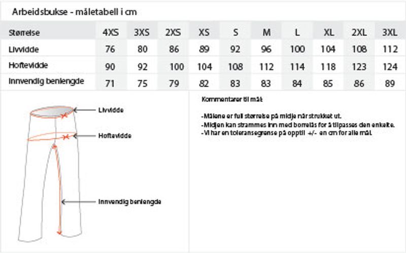 Arbeidsbukse jord/bringebær (ungdom 4XS)